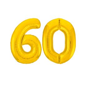 Шар фольгированный 40" «60», цвет золотой