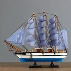The three-masted ship blue-white paprus, 34*7*32cm