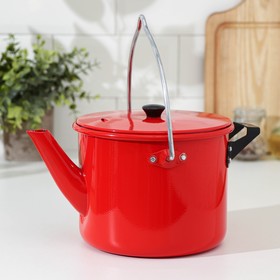 Чайник-котелок с декоративным покрытием 2,5 л, цвет красный