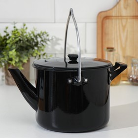 Чайник-котелок с декоративным покрытием 2,5 л, цвет чёрный