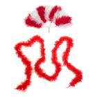 Карнавальный набор «Красотка», 2 предмета: шарф, веер, цвет красный - фото 8700783