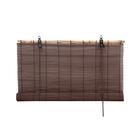 Бамбуковая рулонная штора, 60х160 см, цвет шоколадный - фото 6487663