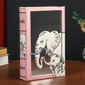 {{photo.Alt || photo.Description || 'Сейф-книга дерево кожзам &quot;Слон со слонёнком&quot; зеркало 26х17х5 см'}}
