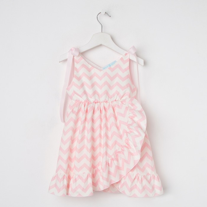 Платье для девочки "Зигзаги", р.36 (134-140), белый/розовый - фото 798638565 Платье для девочки "Зигзаги", р.36 (134-140), белый/розовый - фото 798638565