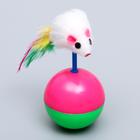 Игрушка-неваляшка "Мышь на шаре", шар 5,5 см, микс цветов - быстрая доставка - фото 113392