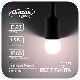 Лампа светодиодная декоративная, G45, Е27, 1.5 Вт, для белт-лайта, свет тёплый белый