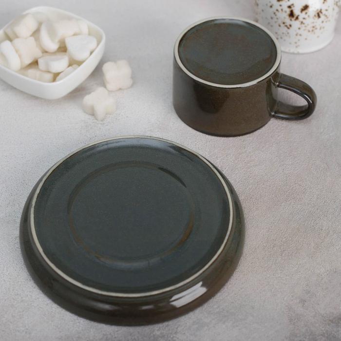 Чайная пара «Пайро», чашка 220 мл, блюдце - фото 798649361