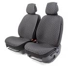 Накидки на передние сиденья Car Performance, 2 шт, fiberflax (лен), ромб, чёрный 5205886 - фото 94665