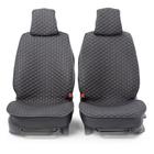 Накидки на передние сиденья Car Performance, 2 шт, fiberflax (лен), ромб, чёрный 5205898 Накидки на передние сиденья Car Performance, 2 шт, fiberflax (лен), ромб, чёрный 5205898
