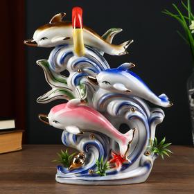 Сувенир керамика "Дельфины играют в салочки" 30х11х23 см