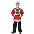 Карнавальный костюм «Богатырь Святогор», шлем, рубаха красная, пояс, штаны, р. 28, рост 98-104 см - фото 4433213