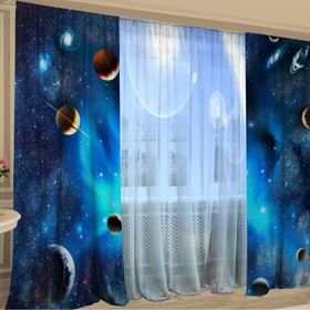 Set of curtains Virtual reality curtains (147x267-2 pieces), tulle (147x267-2 pieces), pe 100%