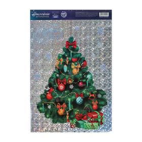 Интерьерная наклейка‒голография «Новогодняя елочка», 21 × 29,7 см