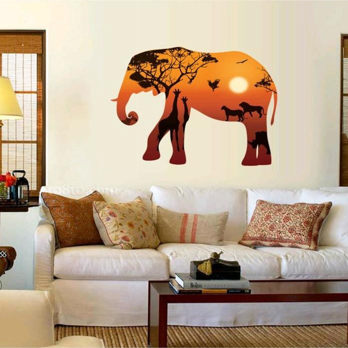 Наклейка пластик интерьерная "Слон. Африка" набор 2 листа 30х90 см - фото 127177387