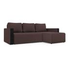 Угловой диван «Алиса 3», еврокнижка, бельевой ящик, велюр, цвет vital java/теоs dark brown - фото 6988116