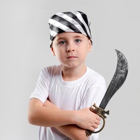 Набор пирата: сабля, бандана в чёрно-белую полоску с черепом, р. 50 × 50 см