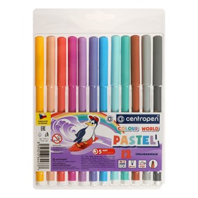 {{photo.Alt || photo.Description || 'Фломастеры 12 цветов Centropen 7550 TP Colour World Pastel 2.0 мм, пастельные, блистер, европодвес'}}