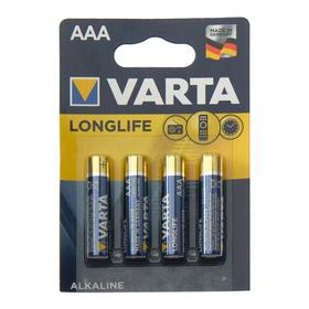 {{photo.Alt || photo.Description || 'Батарейка алкалиновая Varta LongLife, AAA, LR03-4BL, 1.5В, блистер, 4 шт.'}}
