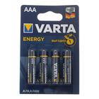 Батарейка алкалиновая Varta Energy, AAA, LR03-4BL, 1.5В, блистер, 4 шт. 5217292 - фото 11606