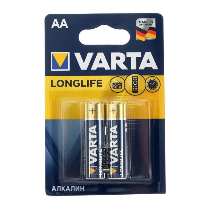 Батарейка алкалиновая Varta LongLife, AA, LR6-2BL, 1.5В, блистер, 2 шт.