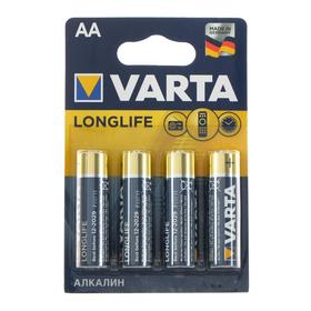 Батарейка алкалиновая Varta LongLife, AA, LR6-4BL, 1.5В, блистер, 4 шт. 5217298