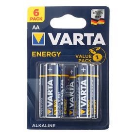 Батарейка алкалиновая Varta Energy, AA, LR6-6BL, 1.5В, блистер, 6 шт. 5217301