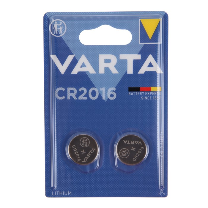 Батарейка литиевая Varta, CR2016-2BL, 3В, блистер, 2 шт.
