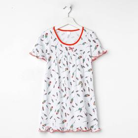 Сорочка для девочки, цвет красный, рост 104 см (4г)