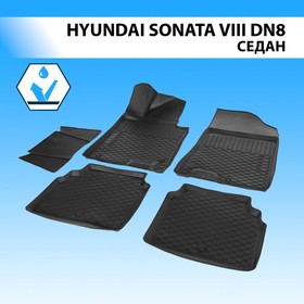 Коврики салона Rival Hyundai Sonata VIII DN8 седан 2019-н.в, полиуретан, 5 шт 12313001 5244868