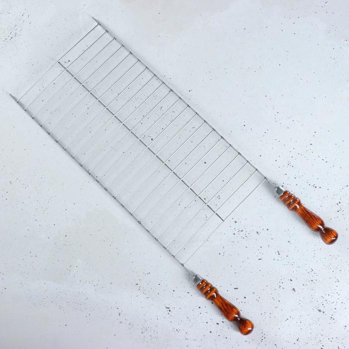 Решетка-гриль 25 х 50 см с деревянными ручками