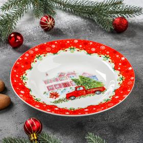 Тарелка суповая Доляна «Новогоднее волшебство», 260 мл, d=20 см