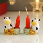 Polyresin souvenir candle holder with a candle "Cow Glasha with coins" MIX 4,5x4,3x3 cm Polyresin souvenir candle holder with a candle "Cow Glasha with coins" MIX 4,5x4,3x3 cm