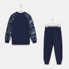 Спортивный костюм (толстовка, брюки) для мальчика, цвет синий камуфляж/тёмно-синий, рост 116 см - фото 802657174