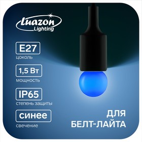 {{photo.Alt || photo.Description || 'Лампа светодиодная декоративная Luazon Lighting, G45, Е27, 1,5 Вт, для белт-лайта, синий'}}