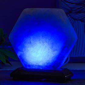Соляной светильник  "Гайка" LED (диод цветной) USB белая соль 10х7х10 см