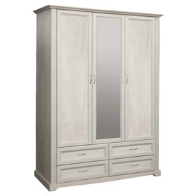 Шкаф для одежды «Сохо» 32.02, 1532 × 624 × 2120 мм, бетон пайн белый / бетон пайн патина