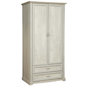 Шкаф для одежды «Сохо» 32.03, 1092 × 624 × 2120 мм, бетон пайн белый / бетон пайн патина