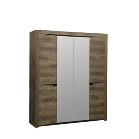 Шкаф для одежды «Лючия» 33.01, 4 двери, 1978 × 580 × 2300 мм, цвет кейптаун / венге
