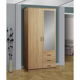 Шкаф комбинированный с зеркалом 06.290, 1000 × 582 × 2100 мм, цвет дуб сонома