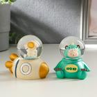 Souvenir Polyresin water globe music, lights "by Astronaut and rocket" battery MIX 7,5х8х5 cm 511480 Souvenir Polyresin water globe music, lights "by Astronaut and rocket" battery MIX 7,5х8х5 cm 511480