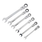 Набор ключей комбинированных трещоточных шарнирных ТУНДРА, CrV, 72 зуба, 8 - 17 мм, 6 шт. 4657128