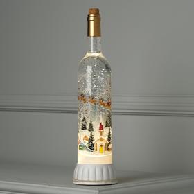 Фигура световая бутылка "Березы", 9х9х35 см, USB, музыка, Т/БЕЛЫЙ