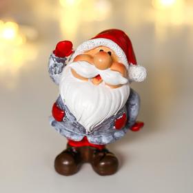 Сувенир полистоун "Дед Мороз в сером кафтане в колпаке/шапке" МИКС 7,5х6,3х3,8 см
