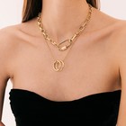 Кулон "Цепь" два кольца, карабин, цвет золото, L=45 см - фото 801492320