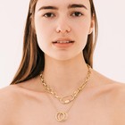 Кулон "Цепь" два кольца, карабин, цвет золото, L=45 см - фото 801492321