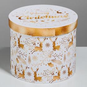 Круглая подарочная коробка Merry Christmas, 14 × 16 см