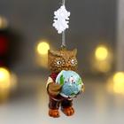 Pendant "Owl with a globe" 3x3, 5x6cm Pendant "Owl with a globe" 3x3, 5x6cm
