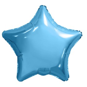 Шар фольгированный 19", звезда, цвет холодный голубой