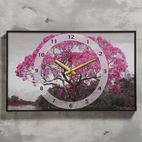Часы-картина настенные, серия: Природа, "Цветущие дерево", плавный ход, 57 х 35 х 4 см, 1 АА, микс