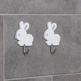 Set of hooks with Velcro "Bunnies, lambs", 2 PCs, shape and color MIX